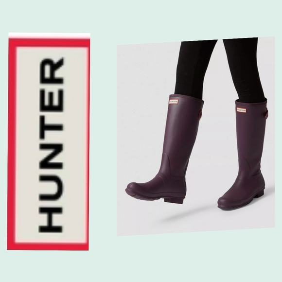 hunter black grape boots